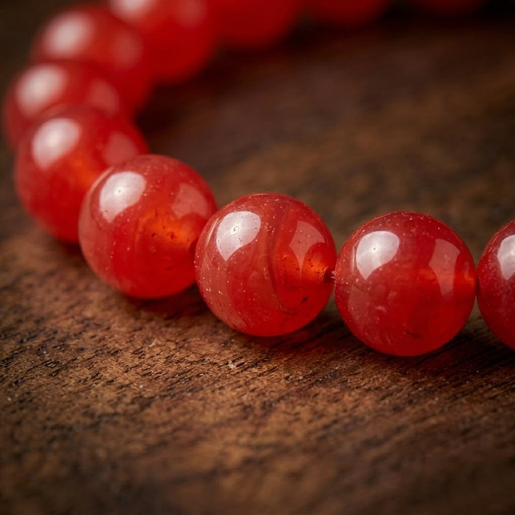 Red Beaded Stretch Bracelet