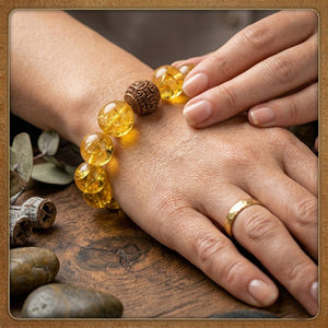 Yellow Crystal Bead Bracelet